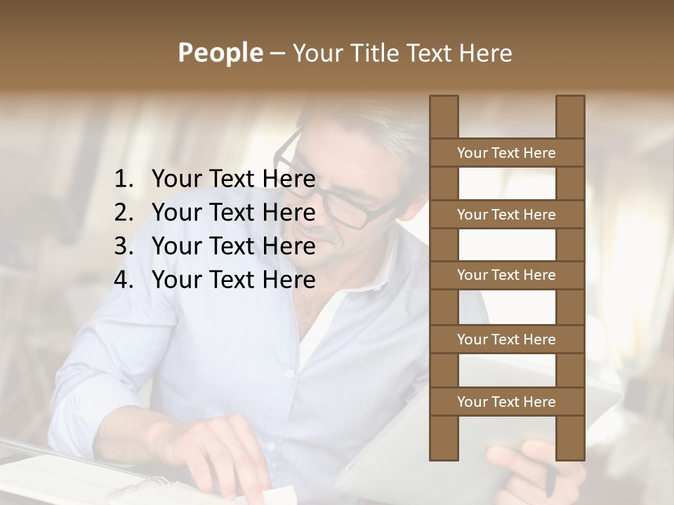 Blue Shirt Office Home Office PowerPoint Template