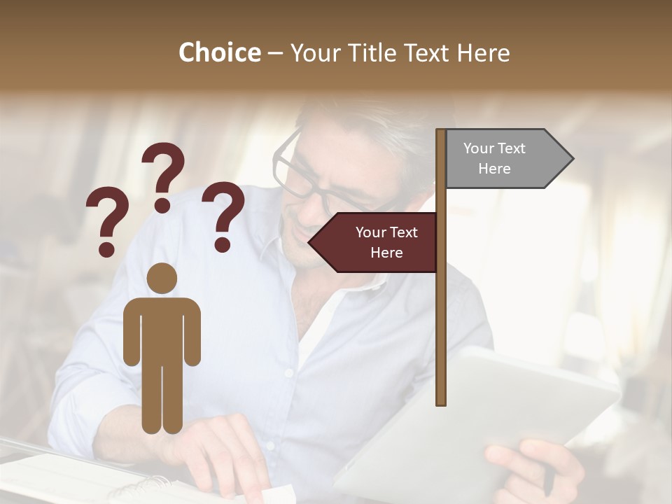 Blue Shirt Office Home Office PowerPoint Template