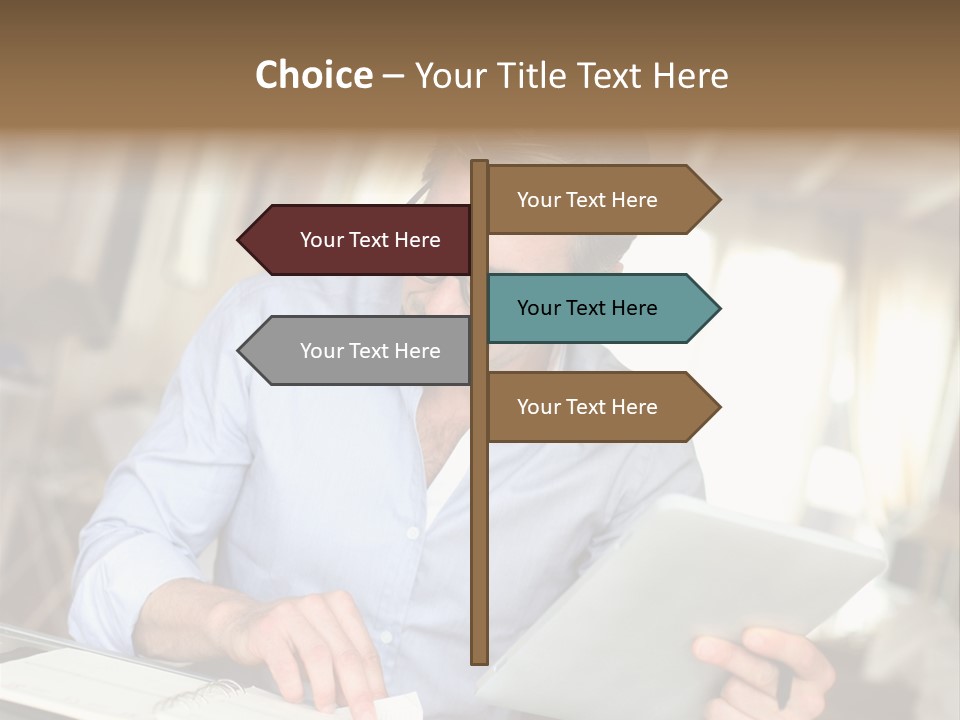 Blue Shirt Office Home Office PowerPoint Template