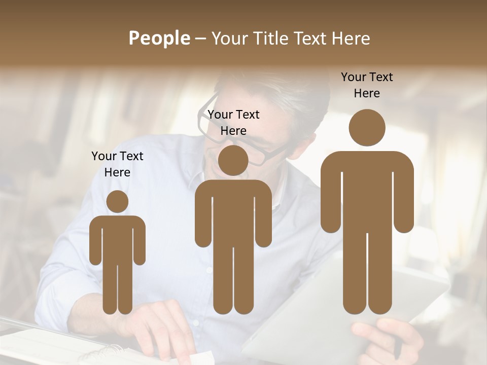 Blue Shirt Office Home Office PowerPoint Template