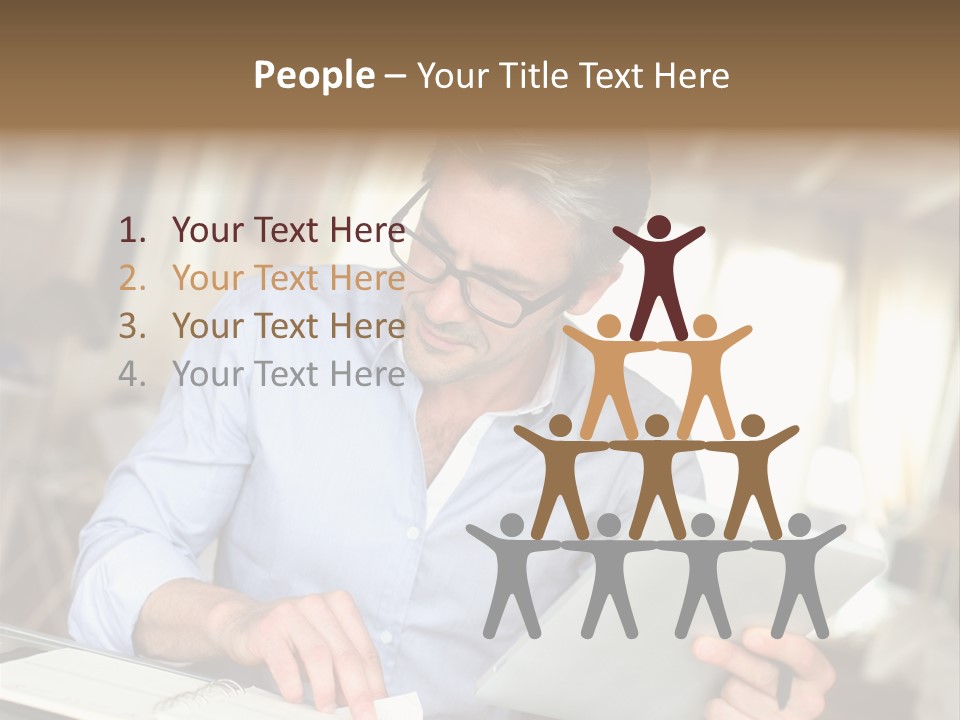 Blue Shirt Office Home Office PowerPoint Template