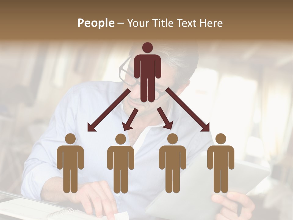 Blue Shirt Office Home Office PowerPoint Template