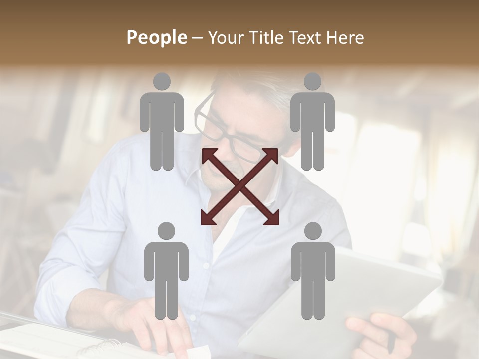 Blue Shirt Office Home Office PowerPoint Template