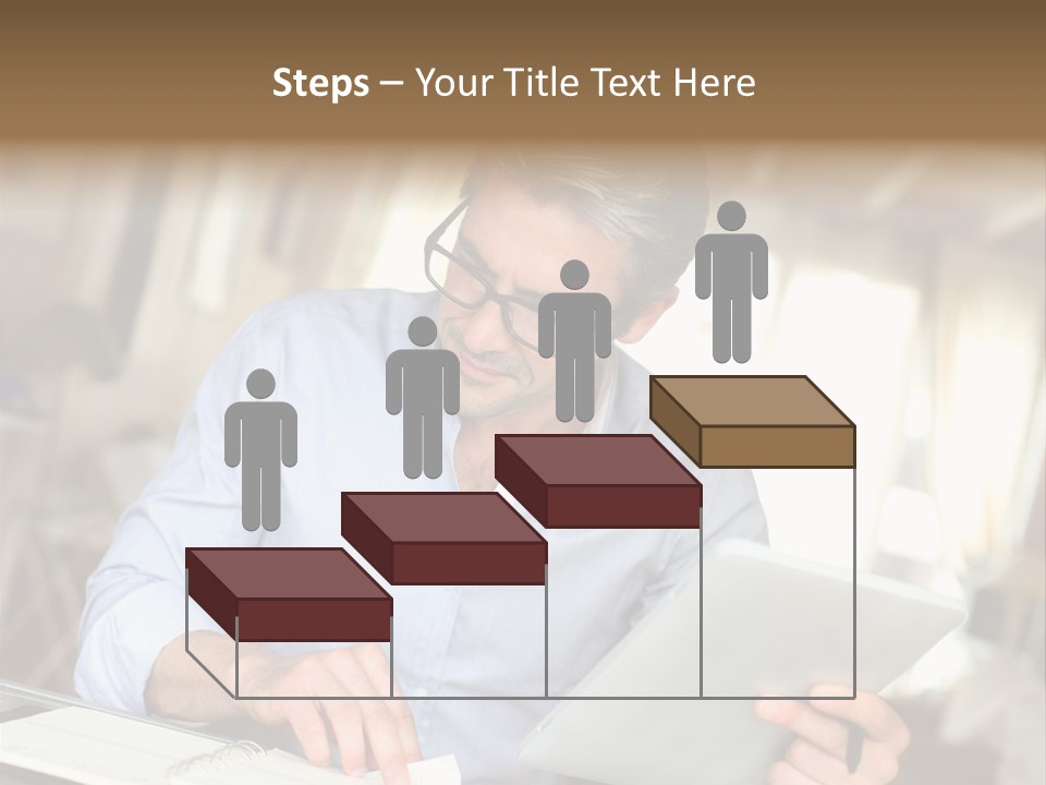 Blue Shirt Office Home Office PowerPoint Template