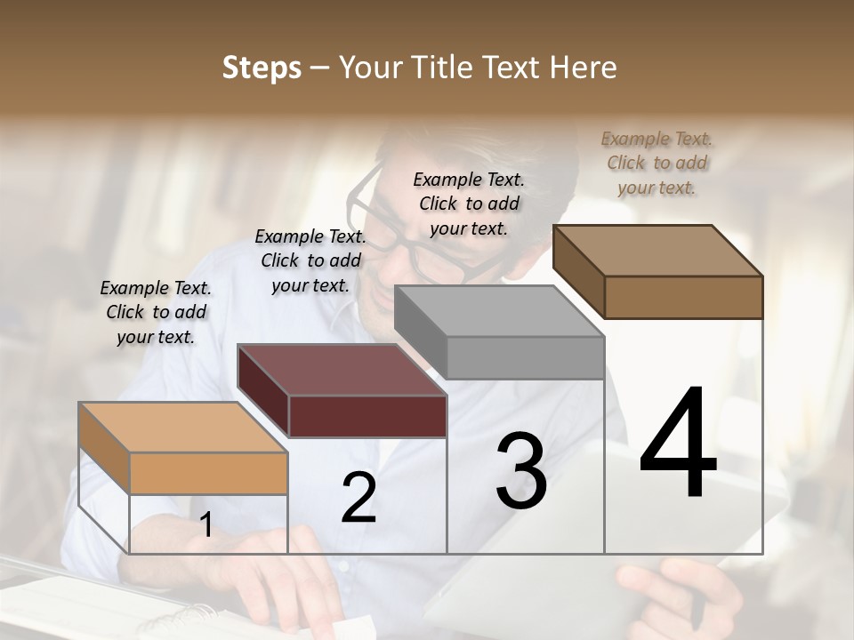 Blue Shirt Office Home Office PowerPoint Template