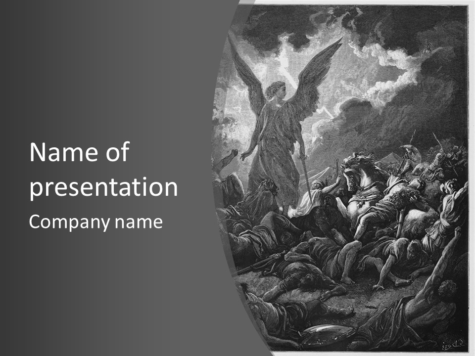 Gustave Dore Sketch Army PowerPoint Template