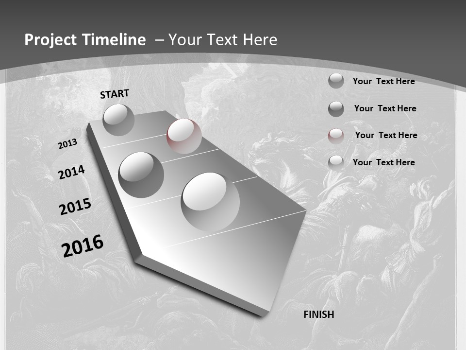 Gustave Dore Sketch Army PowerPoint Template
