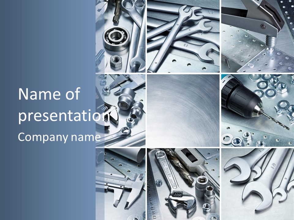 Metallic Element Spanner PowerPoint Template