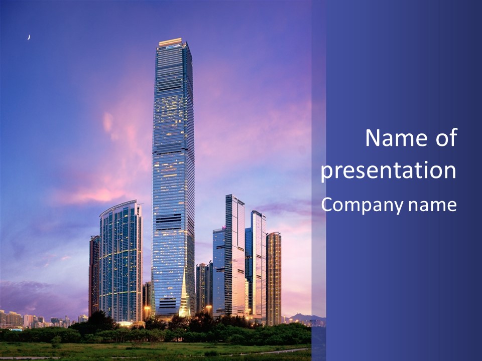 Asia Building Manhattan PowerPoint Template