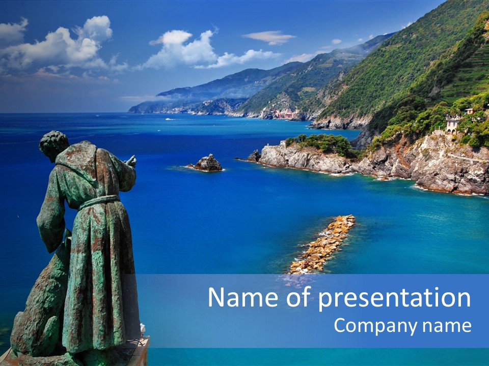 Blue Resort Attraction PowerPoint Template