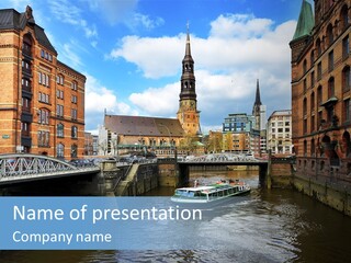 Church Germany Hamburger PowerPoint Template