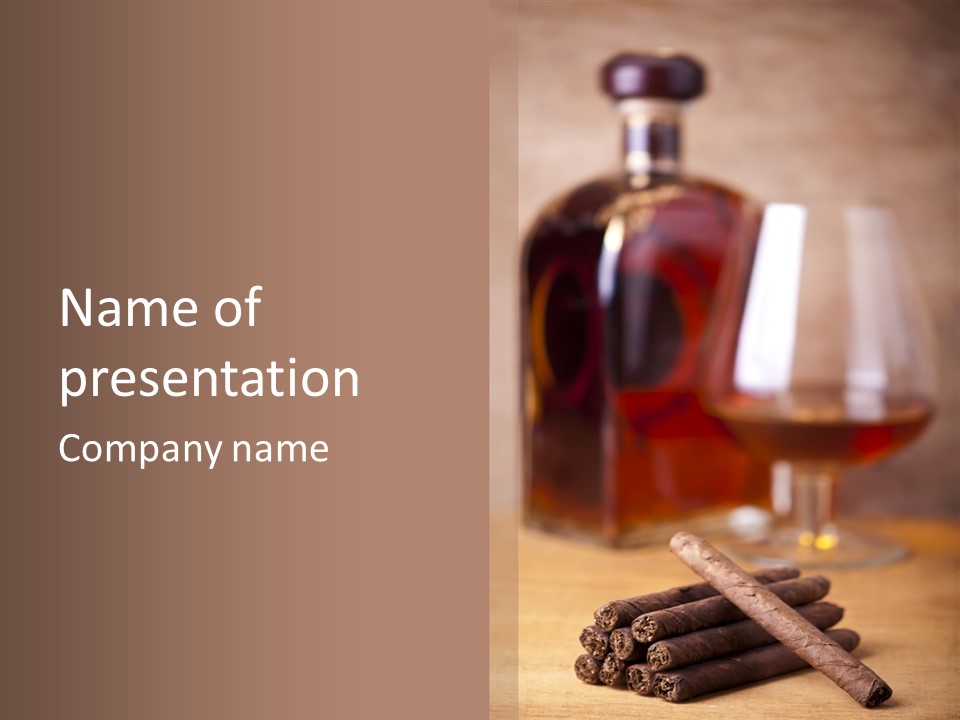 Glass Cognac Smoke PowerPoint Template