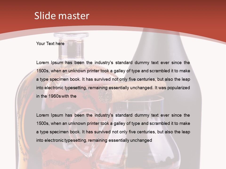 Smoking Cognac Liquor PowerPoint Template