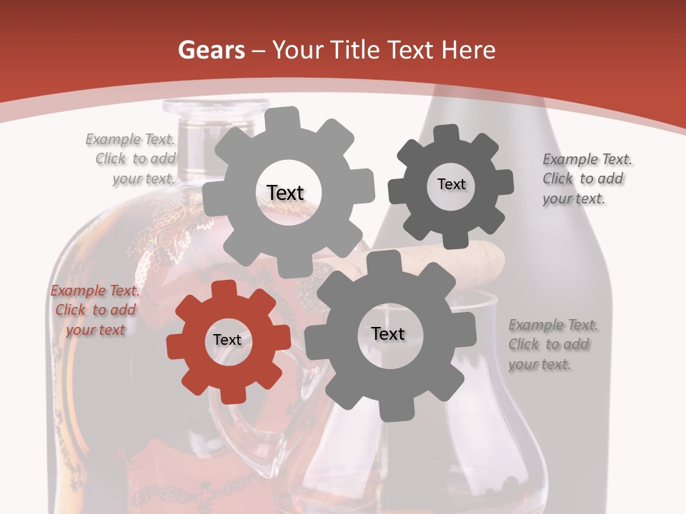 Smoking Cognac Liquor PowerPoint Template