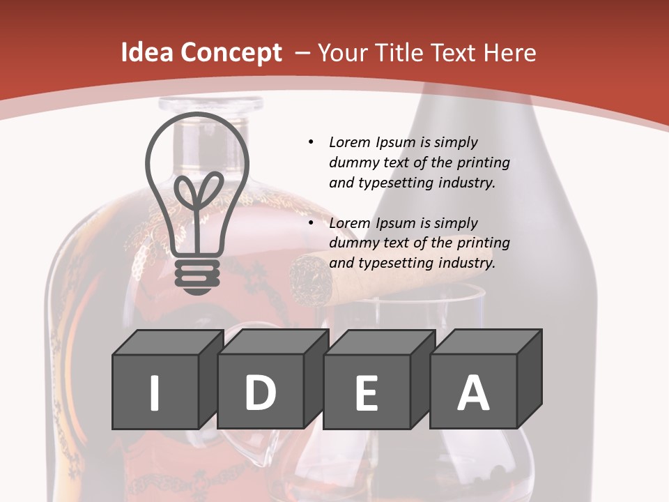 Smoking Cognac Liquor PowerPoint Template