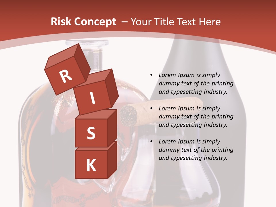 Smoking Cognac Liquor PowerPoint Template