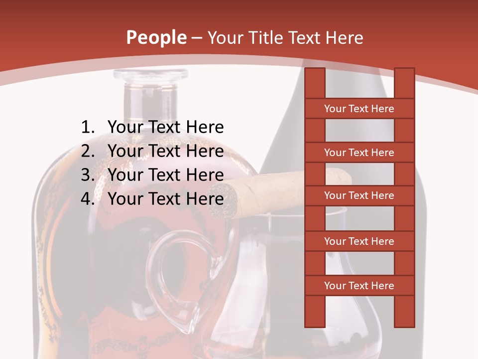 Smoking Cognac Liquor PowerPoint Template
