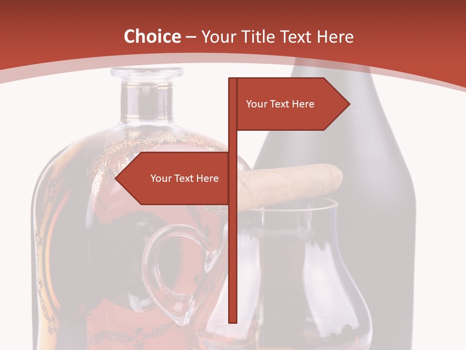 Smoking Cognac Liquor PowerPoint Template