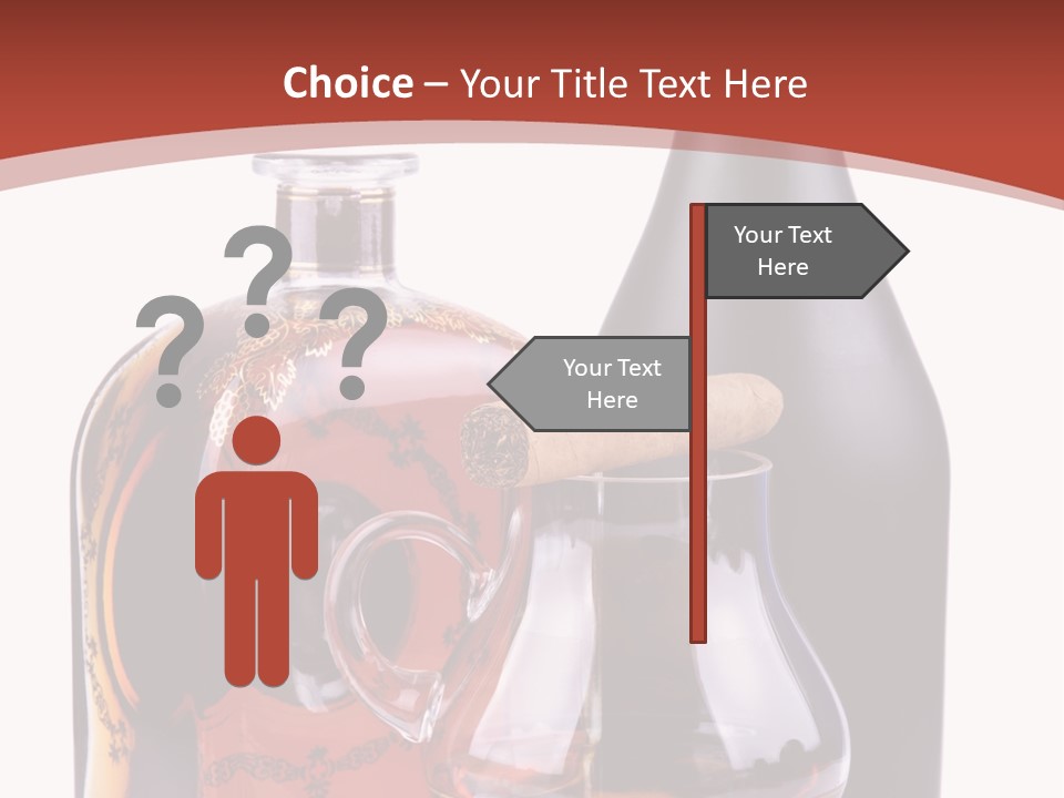 Smoking Cognac Liquor PowerPoint Template