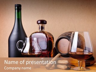 Cognac Smoking Booze PowerPoint Template