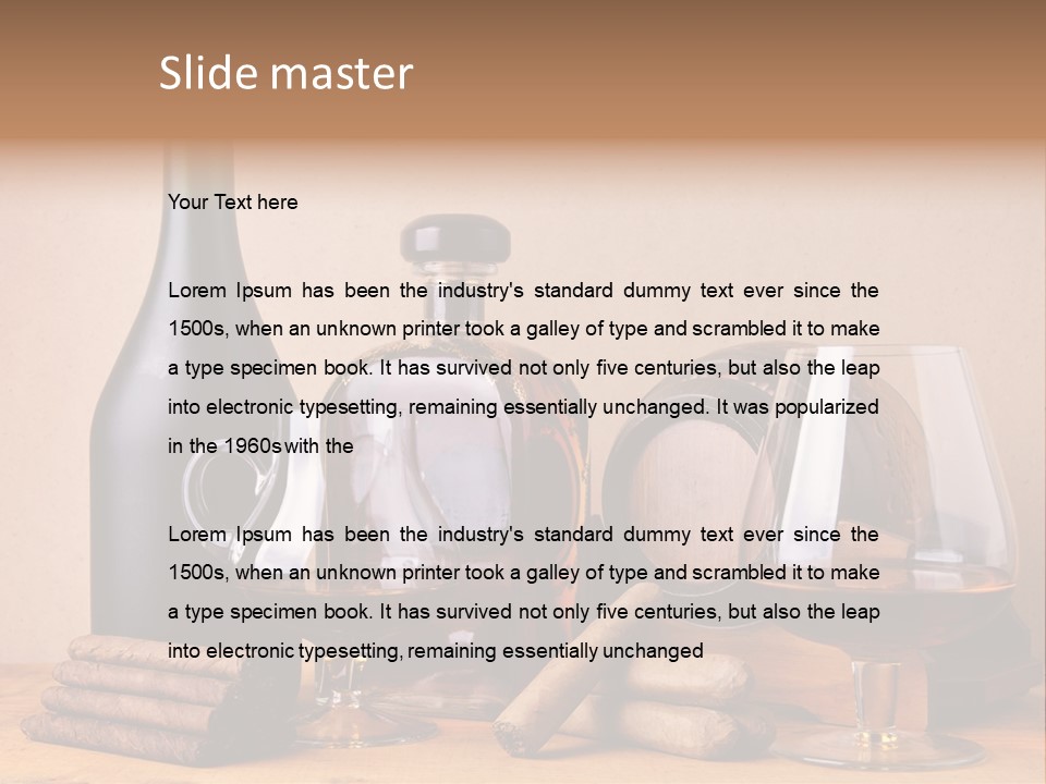 Cognac Smoking Booze PowerPoint Template