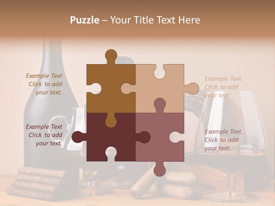 Cognac Smoking Booze PowerPoint Template