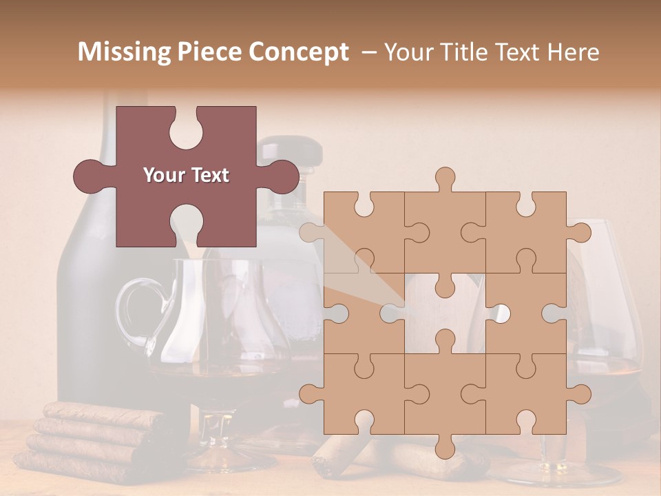 Cognac Smoking Booze PowerPoint Template