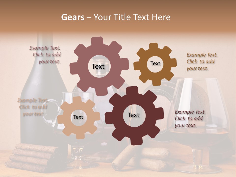 Cognac Smoking Booze PowerPoint Template