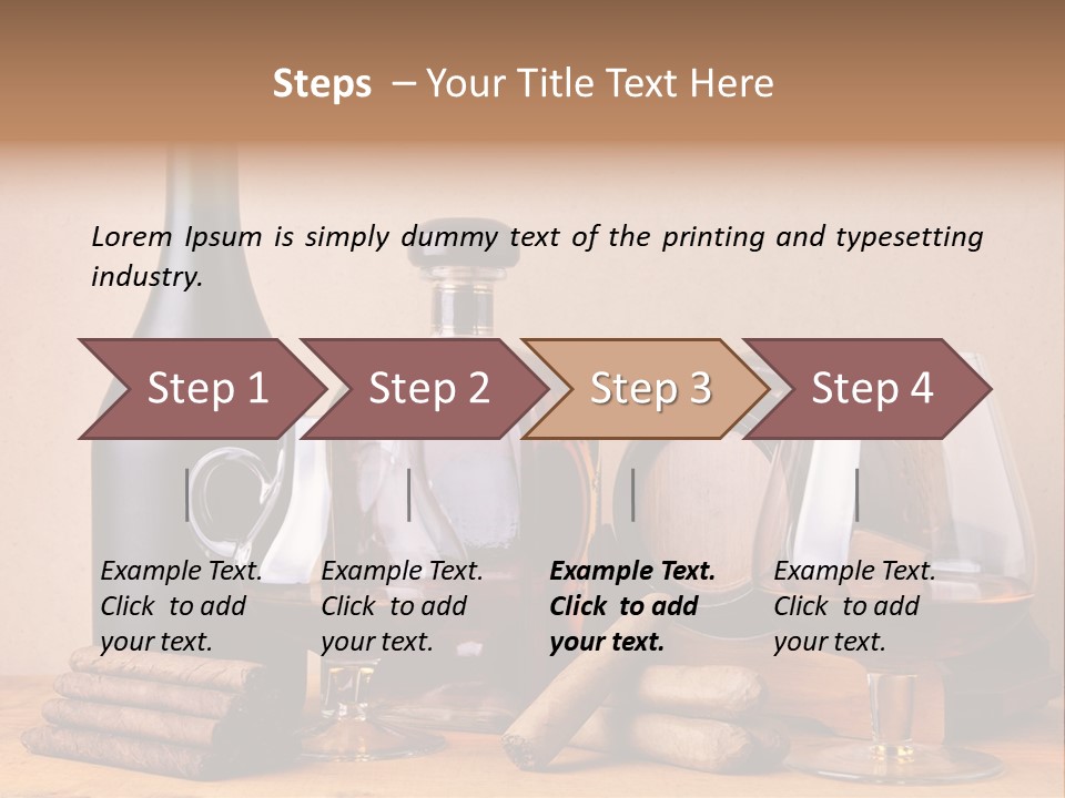 Cognac Smoking Booze PowerPoint Template