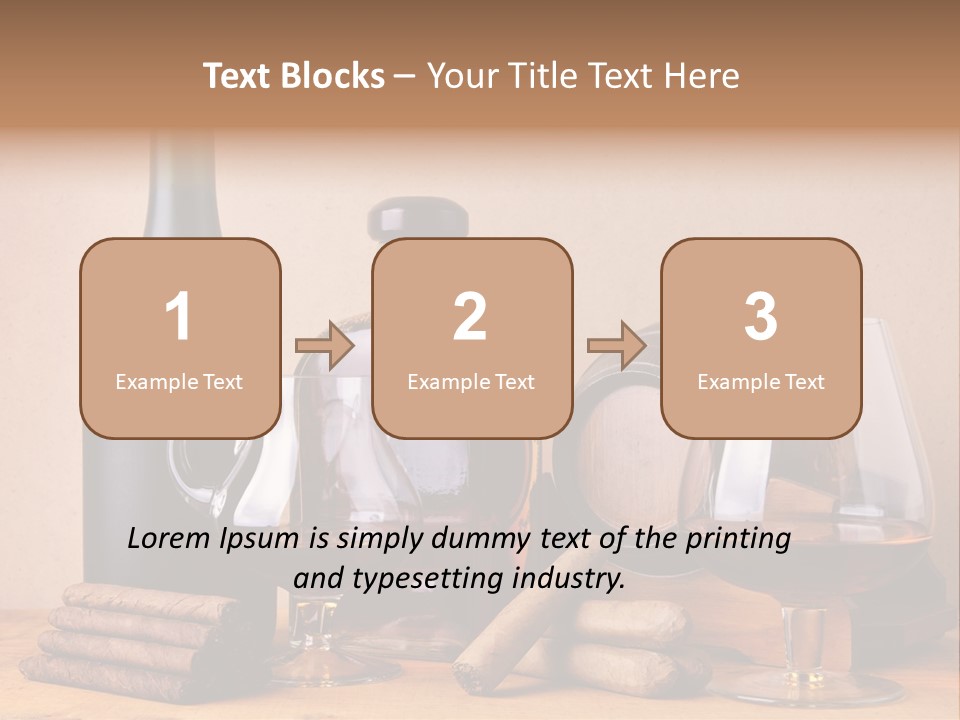 Cognac Smoking Booze PowerPoint Template