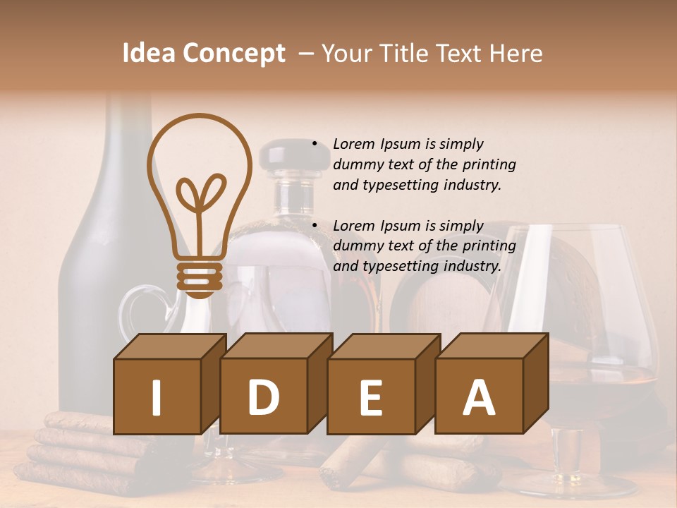 Cognac Smoking Booze PowerPoint Template