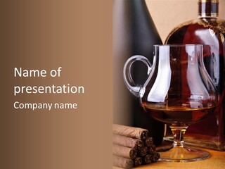 Liquor Close Up Cognac PowerPoint Template
