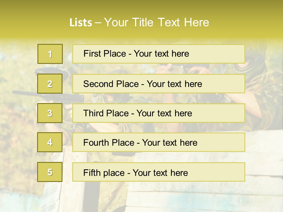 Weapon Team Cover PowerPoint Template