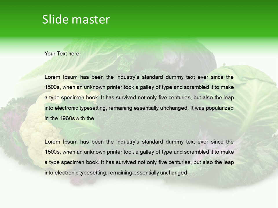 Brussels Cabbages Coleseed PowerPoint Template