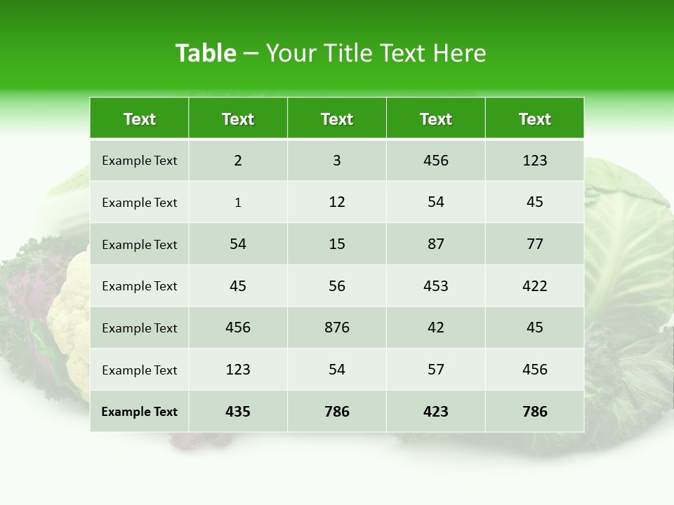 Brussels Cabbages Coleseed PowerPoint Template