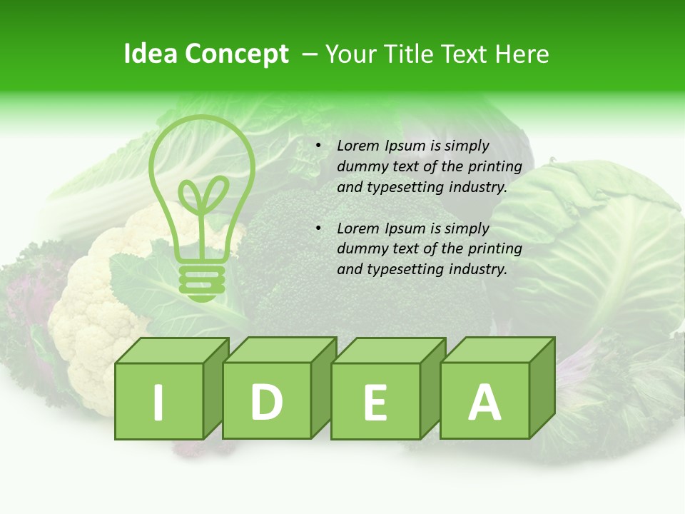 Brussels Cabbages Coleseed PowerPoint Template