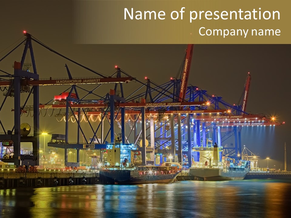 Big Import Boat PowerPoint Template