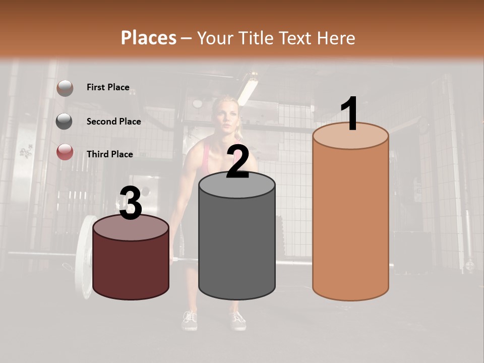 Barbell Athlete Woman PowerPoint Template