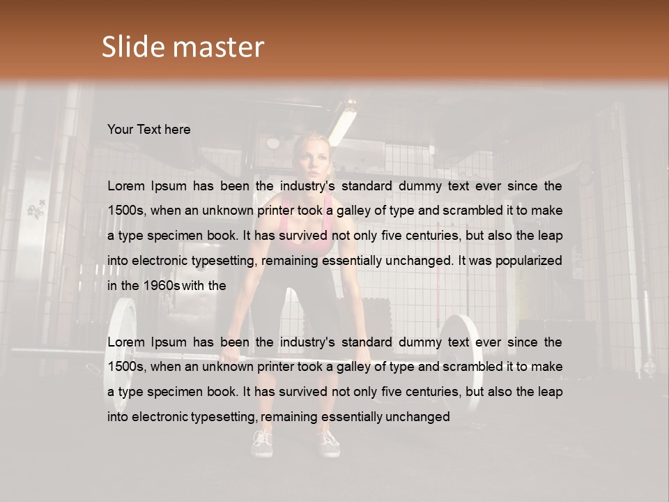 Barbell Athlete Woman PowerPoint Template