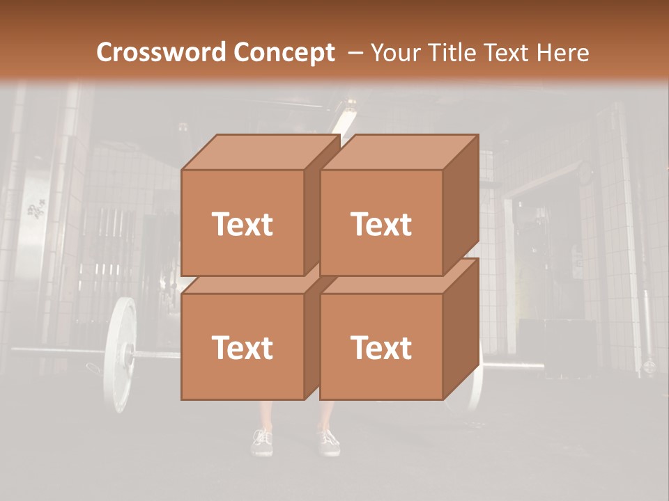 Barbell Athlete Woman PowerPoint Template