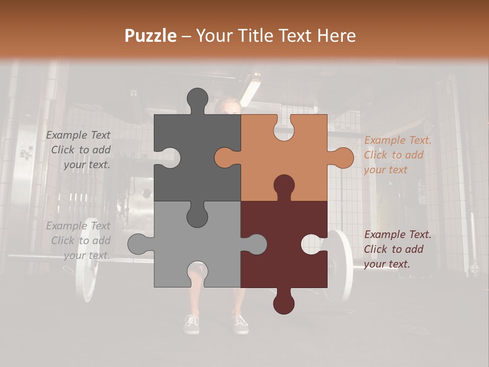 Barbell Athlete Woman PowerPoint Template