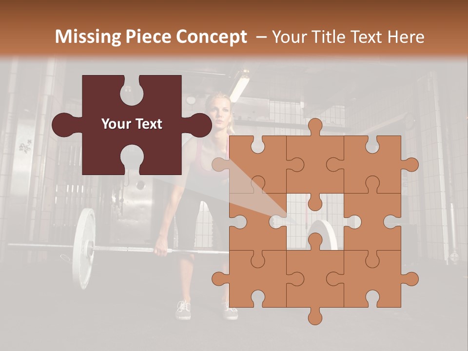 Barbell Athlete Woman PowerPoint Template