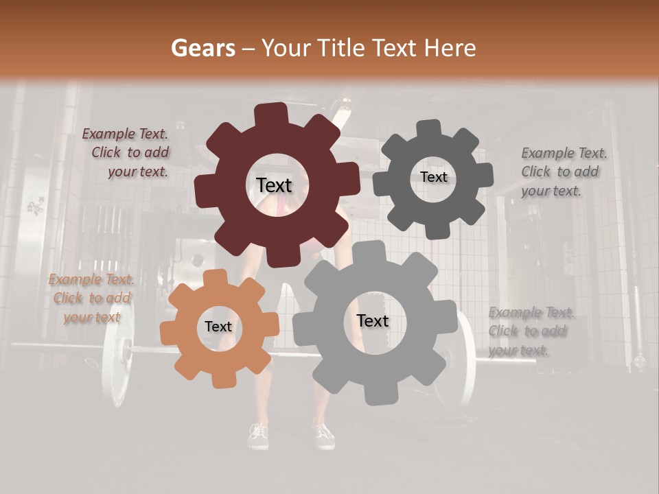 Barbell Athlete Woman PowerPoint Template