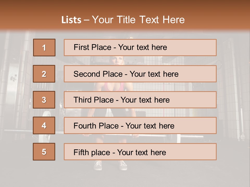 Barbell Athlete Woman PowerPoint Template