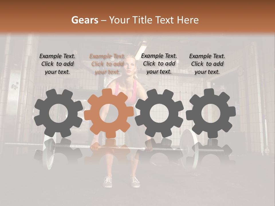 Barbell Athlete Woman PowerPoint Template