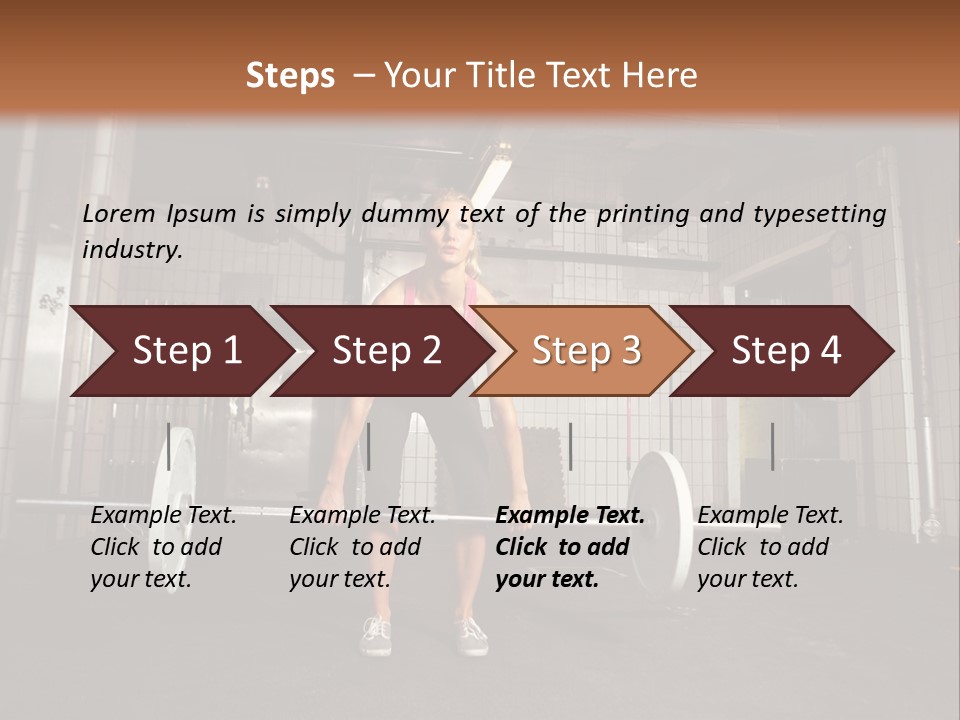 Barbell Athlete Woman PowerPoint Template