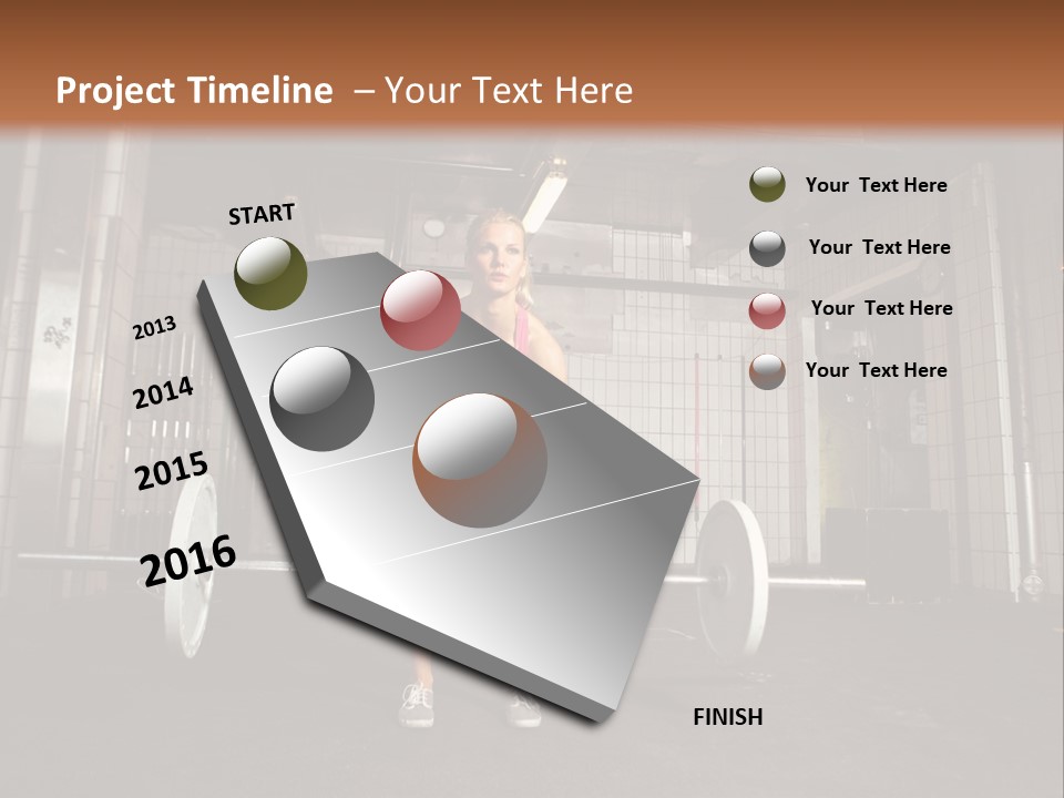 Barbell Athlete Woman PowerPoint Template