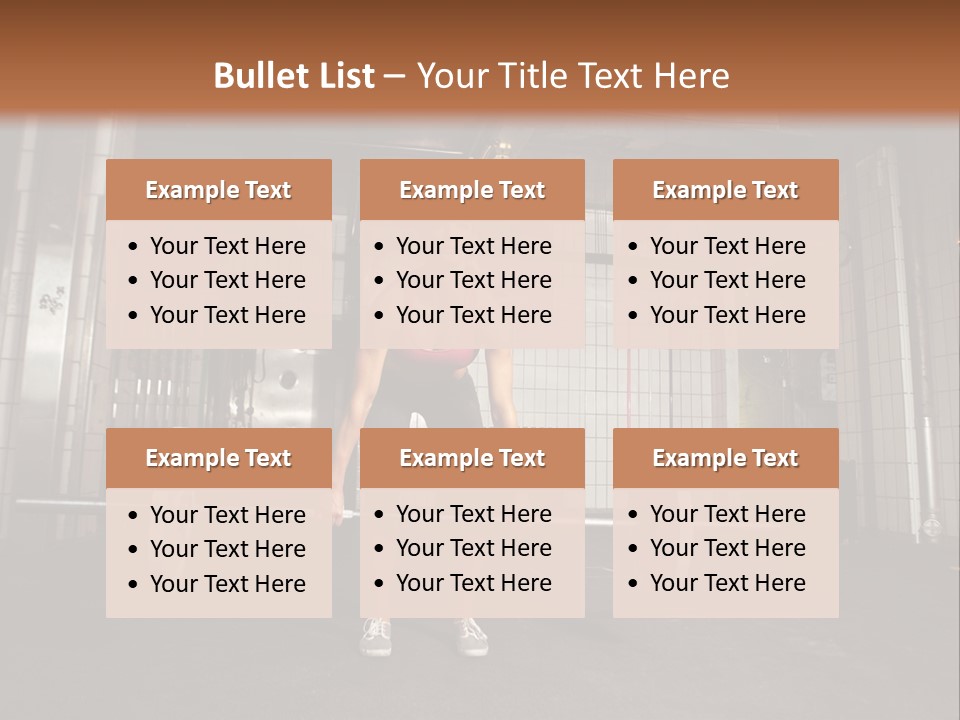 Barbell Athlete Woman PowerPoint Template