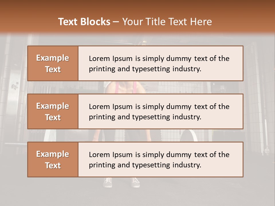 Barbell Athlete Woman PowerPoint Template