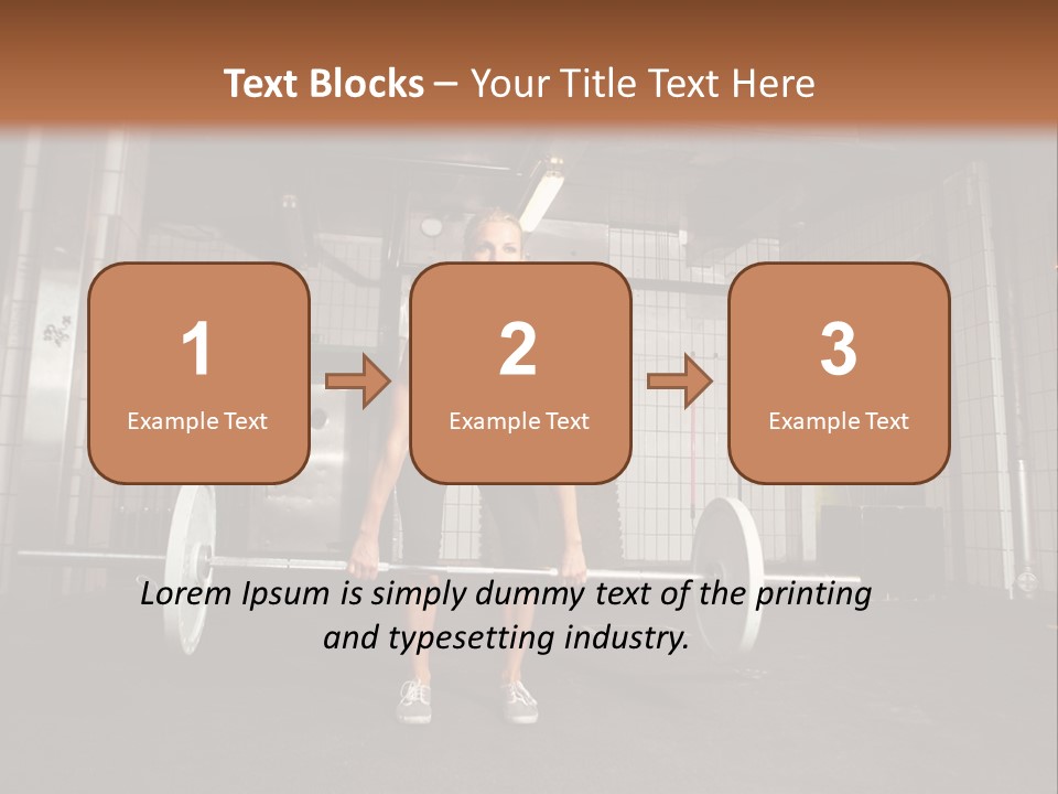 Barbell Athlete Woman PowerPoint Template